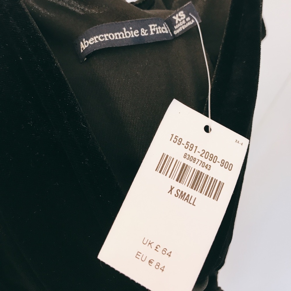 New A&F Black Velvet Mini Dress - Picture 3 of 3